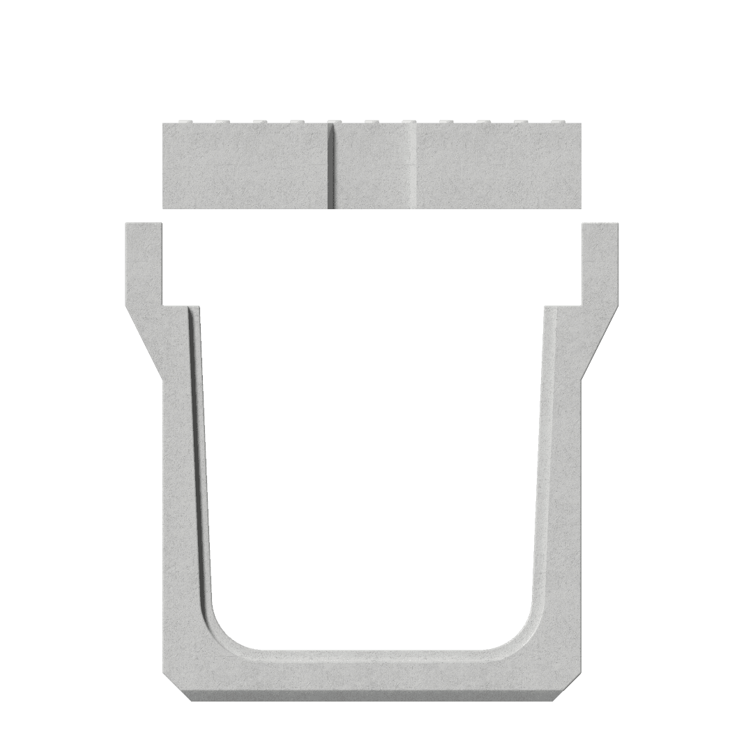 T25 U-shape drain — end view